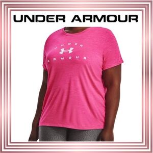 EUC!!! UNDER ARMOUR 1X Unisex Black & Pink T-Shirt